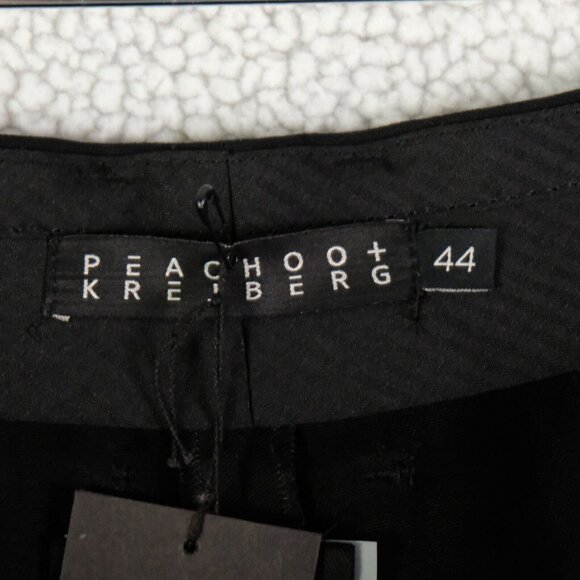 Peachoo Krejberg Dress Pants Womens 44 Black Slim Fit Trousers Viscose Linen - Picture 11 of 14